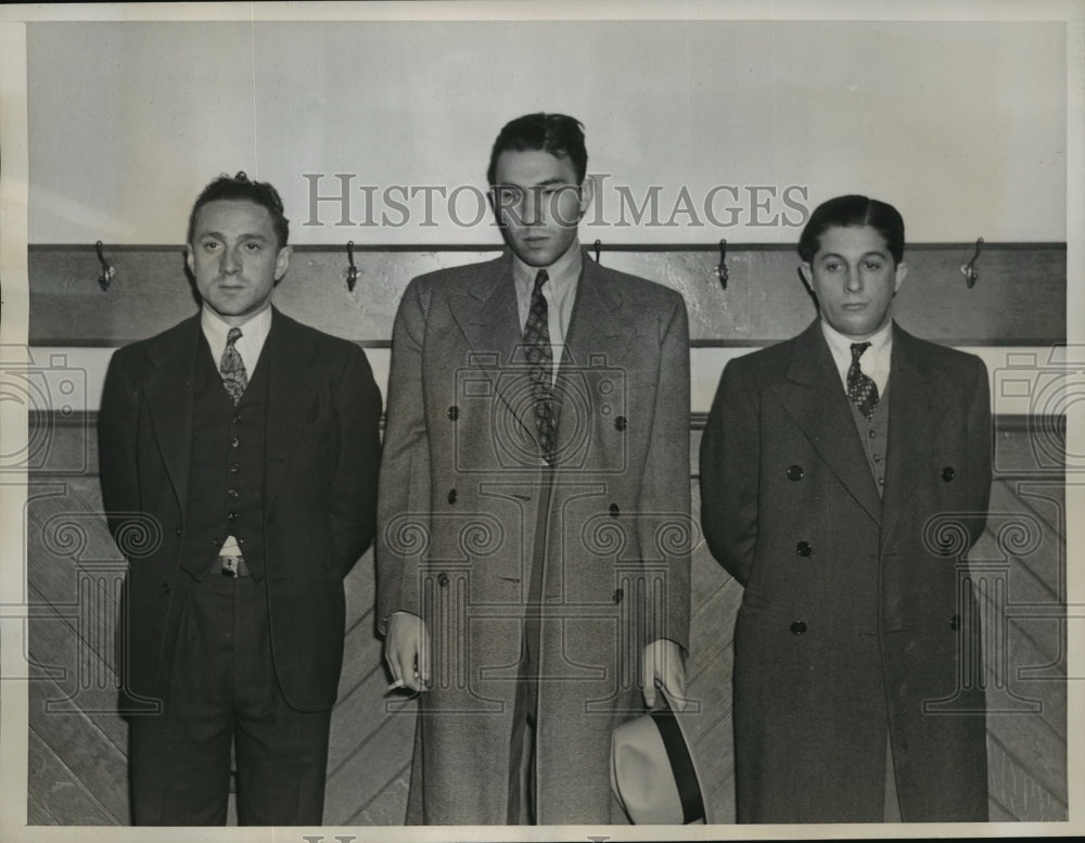 1938 Press Photo New York Max Landerberg, Joseph Schaefer held on Robbery NYC