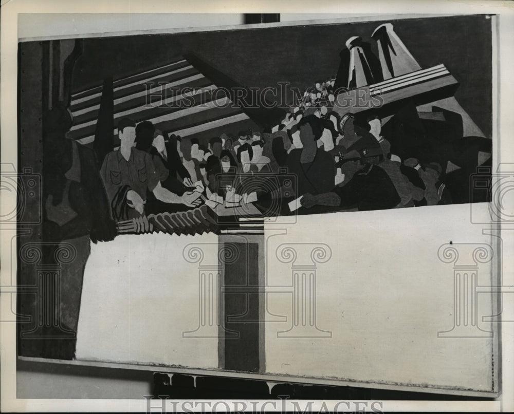 1938 Press Photo New York Proposed mural for New York Subway NYC- Historic Images