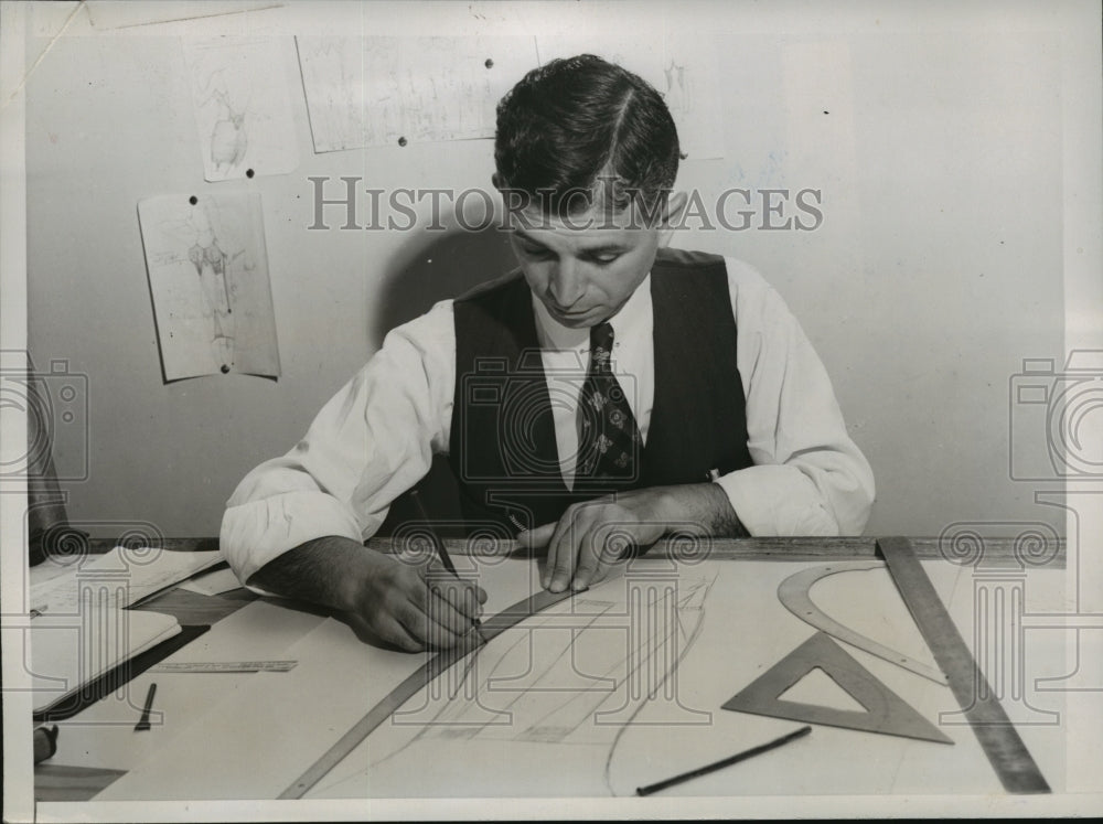 1938 Press Photo New York How a Corset takes shape NYC- Historic Images