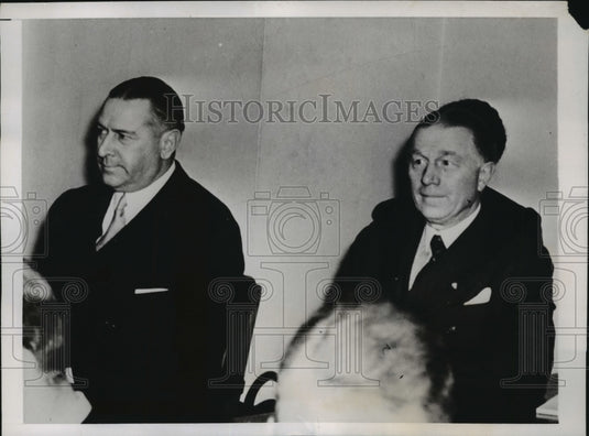 1938 Press Photo New York Richard Whitney & Charles Tuttle NYC- Historic Images