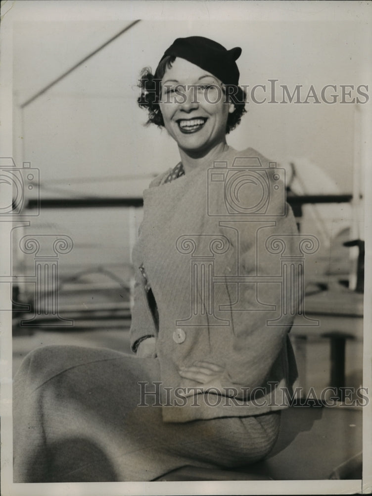 1935 Press Photo New York Consuela Moreno Aboard S.S. Conte de Savoia NYC- Historic Images