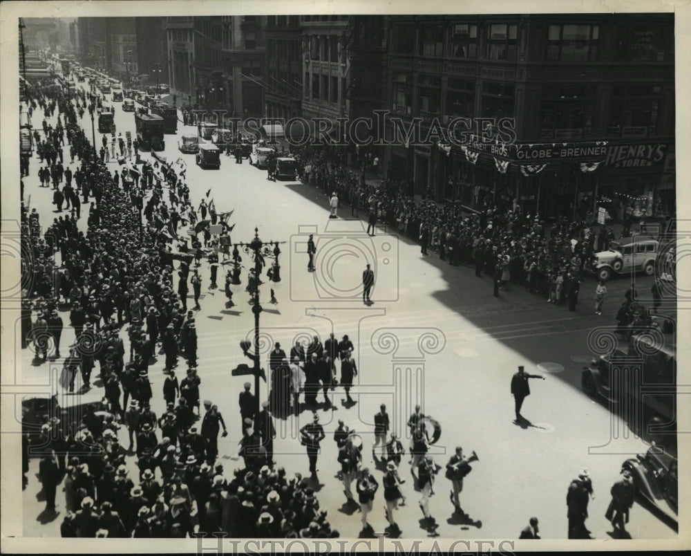 1935 Press Photo New York Anti War Parade to Union Square NYC - neny10781