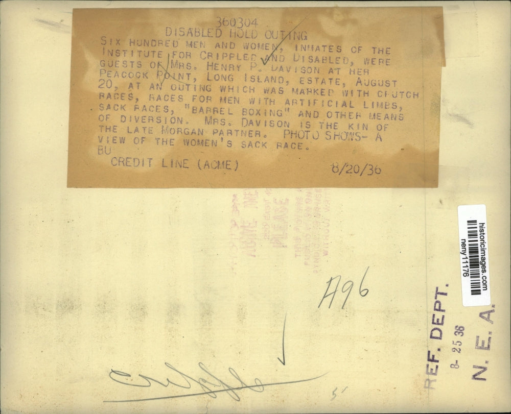 1936 Press Photo New York Inmates of Institute for Crippled & Disabled NYC