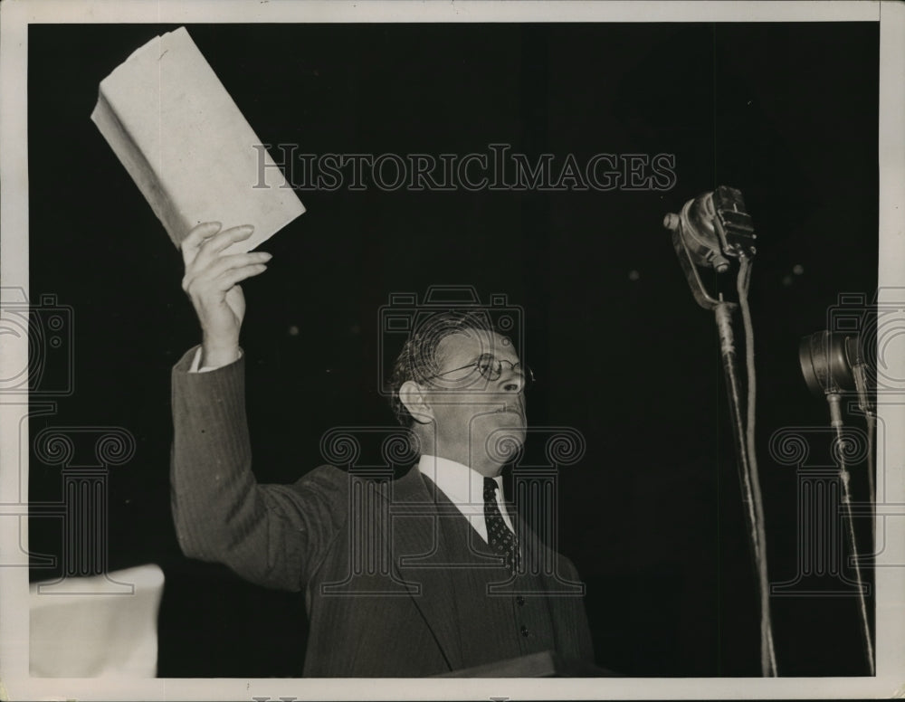 1936 Press Photo Sidney Hillman Pres. Amalgamated workers of America Speaks