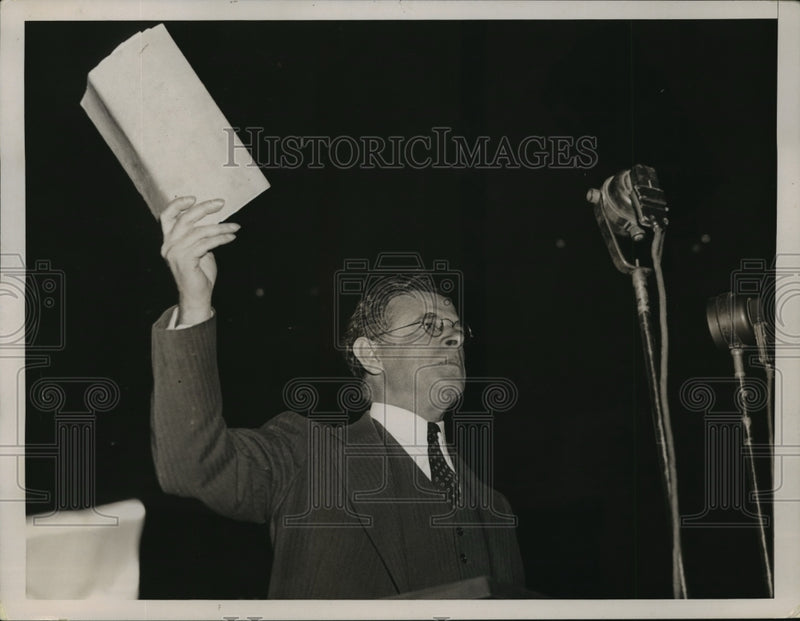 Load image into Gallery viewer, 1936 Press Photo Sidney Hillman Pres. Amalgamated workers of America Speaks
