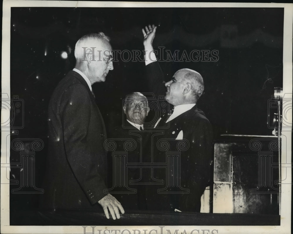 1936 Press Photo New York Gov. Herbert Lehman Madison Square Garden NYC