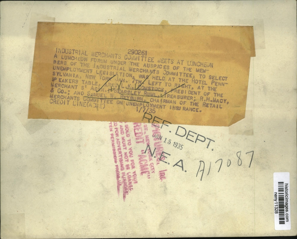 1935 Press Photo New York Industrial Merchants Committee Meeting NYC - neny11328