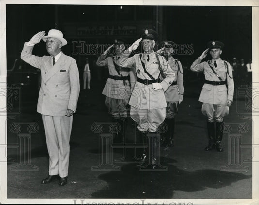 1937 Press Photo New York Major Gen Hugh Drum & Members of Guard of Honor NYC- Historic Images
