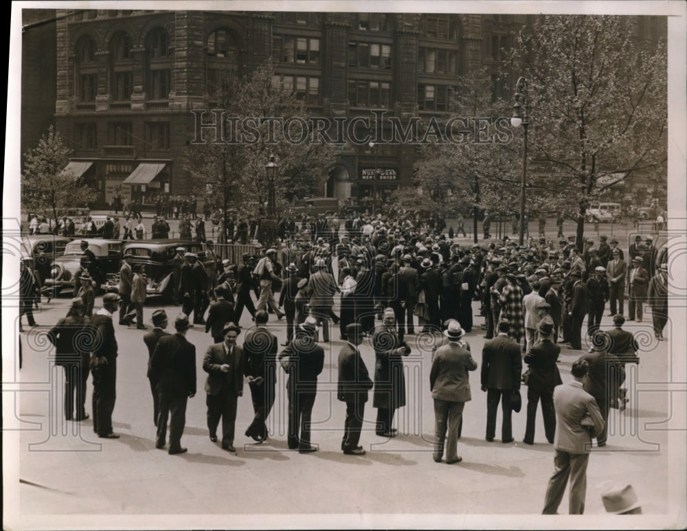 1936 Press Photo New York Seamen Demonstrate against Police City Hall NYC