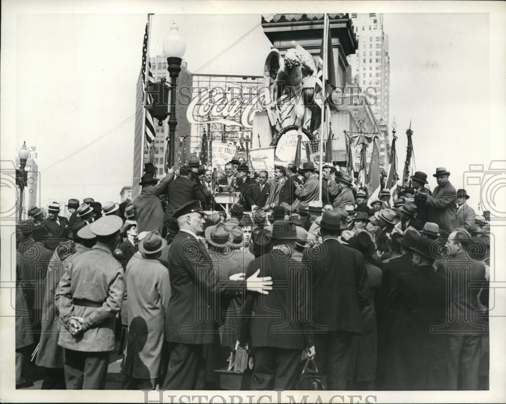 1937 Press Photo New York Judge Jeremiah Mahoney speech in NYC - neny12172