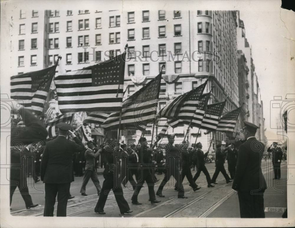 1937 Press Photo New York American Legion parade on Fifth Avenue NYC - neny12222