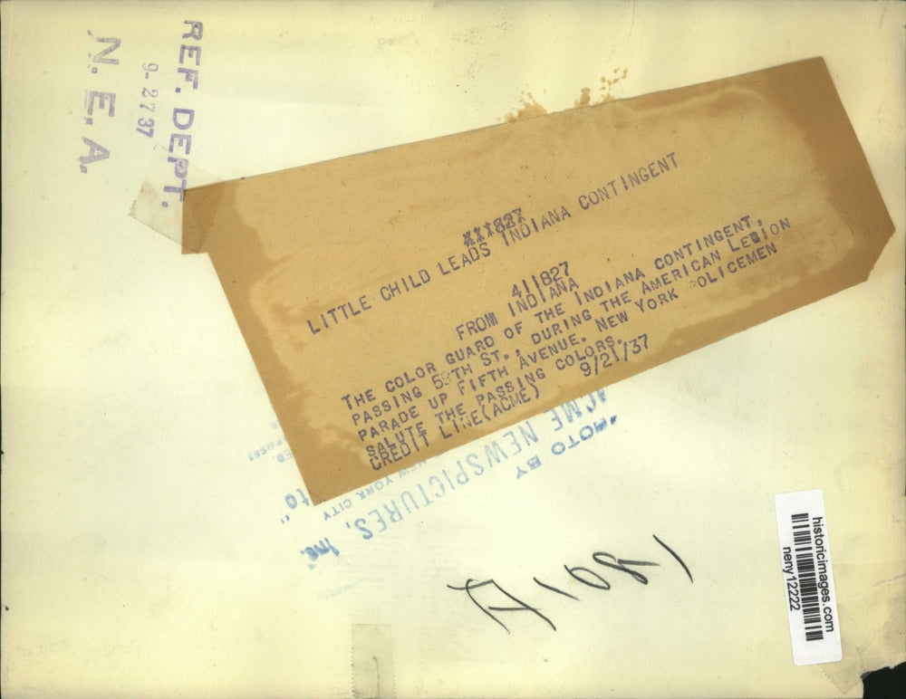 1937 Press Photo New York American Legion parade on Fifth Avenue NYC - neny12222