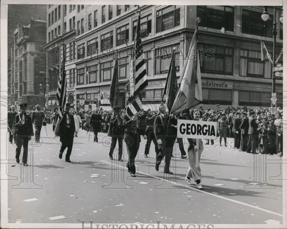 1937 Press Photo New York Georgia Contingent in Legion Parade NYC - neny12243