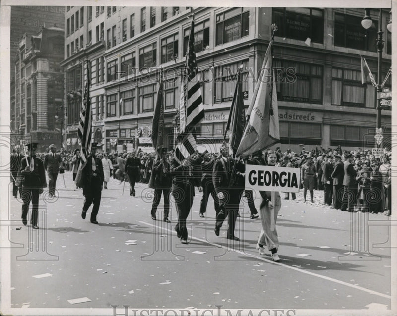 Load image into Gallery viewer, 1937 Press Photo New York Georgia Contingent in Legion Parade NYC - neny12243
