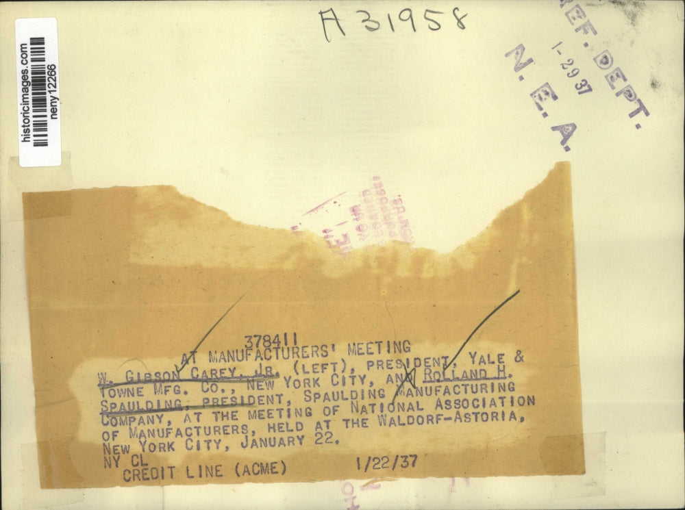 1937 Press Photo New York At Manufacturers' Meeting NYC - neny12266