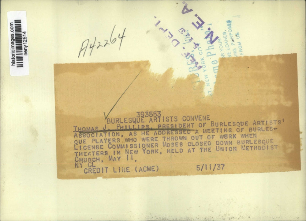 1937 Press Photo New York Thomas J Phillips Addressed Meeting at Union Meth NYC