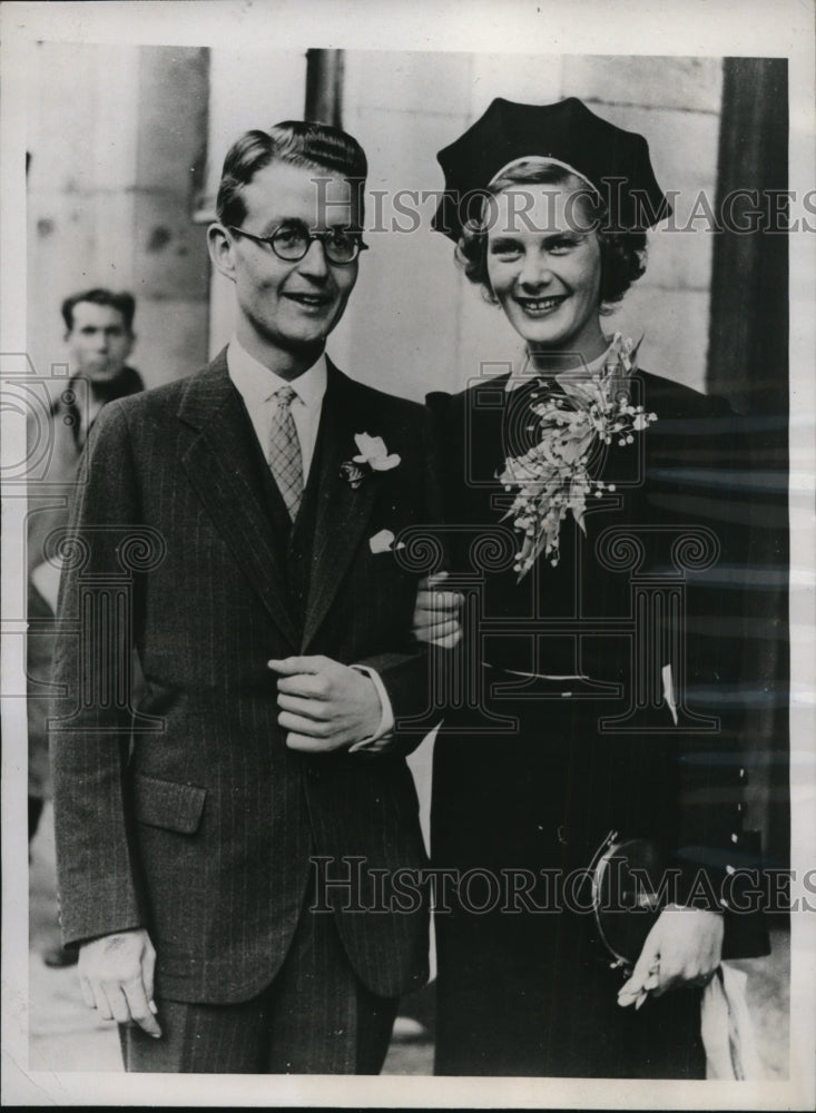 Load image into Gallery viewer, 1937 Press Photo New York Marsinal Nelson married Lyman Stebbing N.Y Broker NYC
