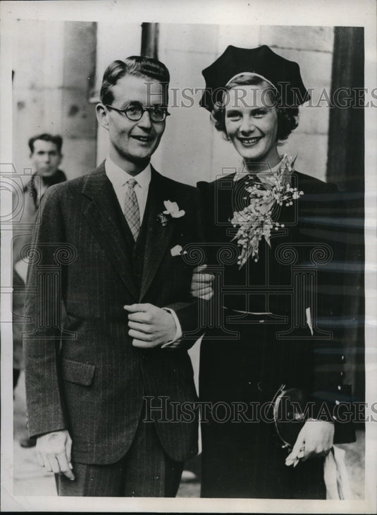1937 Press Photo New York Marsinal Nelson married Lyman Stebbing N.Y Broker NYC