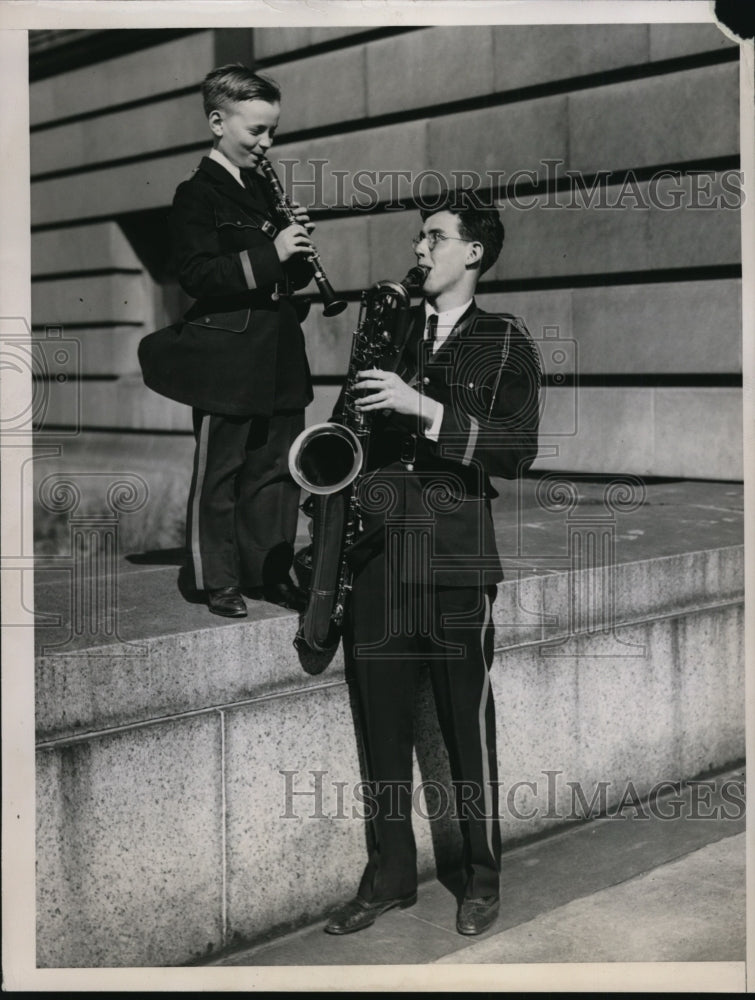 1936 Press Photo Paul Pfieffer & Peyton Anderson both of Quinsey IL High NYC- Historic Images