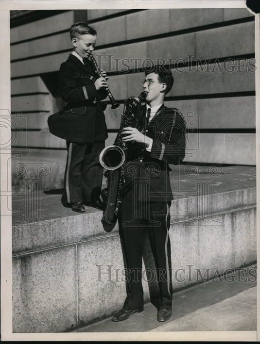 1936 Press Photo Paul Pfieffer & Peyton Anderson both of Quinsey IL High NYC- Historic Images