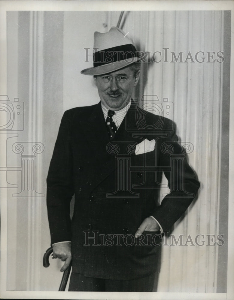 1936 Press Photo New York Roy W Howard Shown Leaving White House After Lunch NYC
