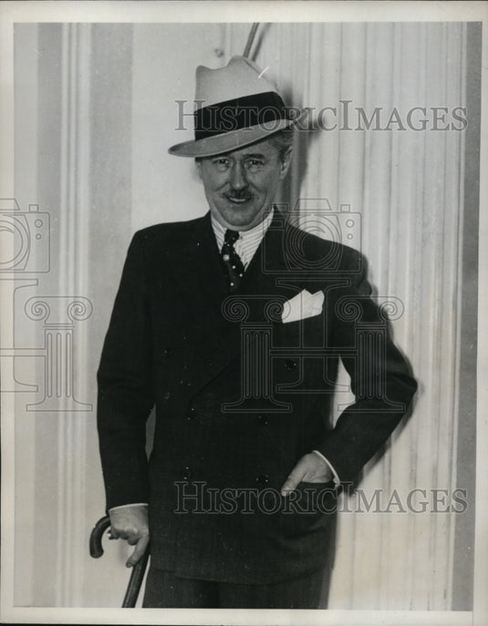 1936 Press Photo New York Roy W Howard Shown Leaving White House After Lunch NYC
