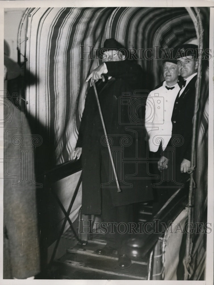 1936 Press Photo New York Cardinal O&#39;Connell of Boston on SS Carinthaa NYC- Historic Images