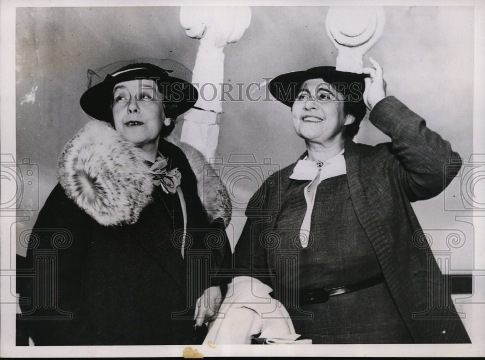 1937 Press Photo New York Mrs JP Light, Mrs FK Franklin of NYC - neny14061