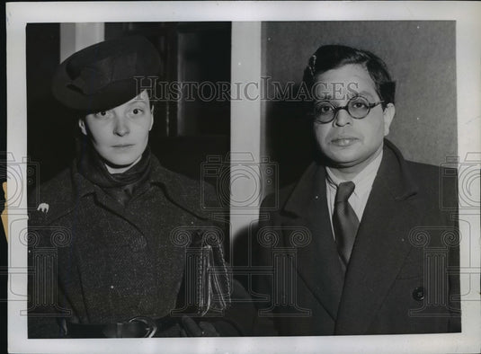 1941 Press Photo New York Indian Journalist TA Raman and his wife NYC