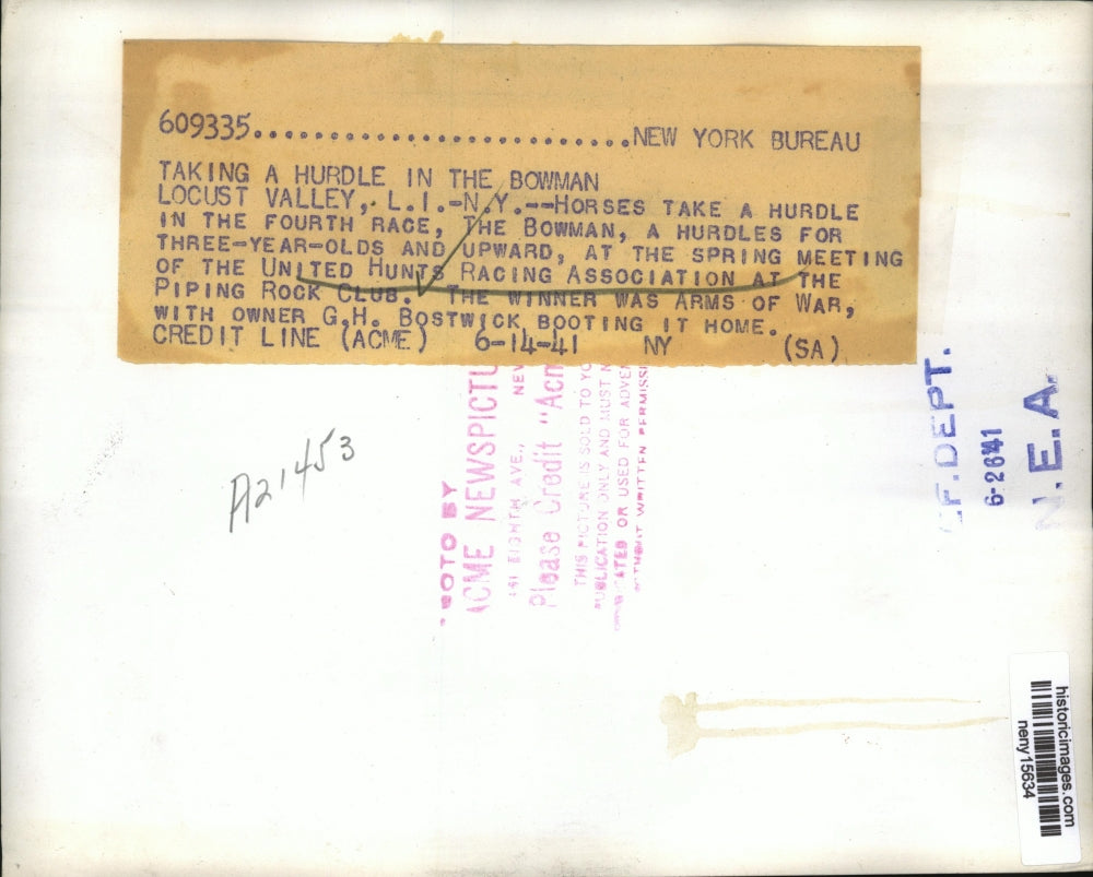 1941 Press Photo New York United Hunts Race at Piping Rock near NYC - neny15634