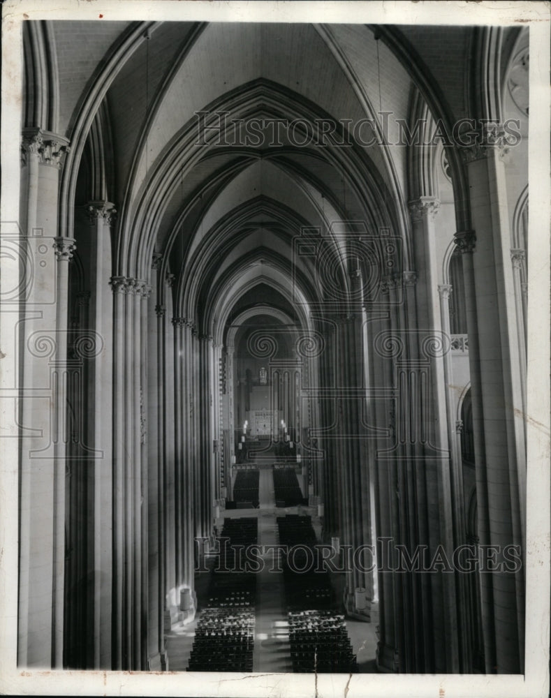 1941 Press Photo New York Interior of Cathedral of St John The Define NYC
