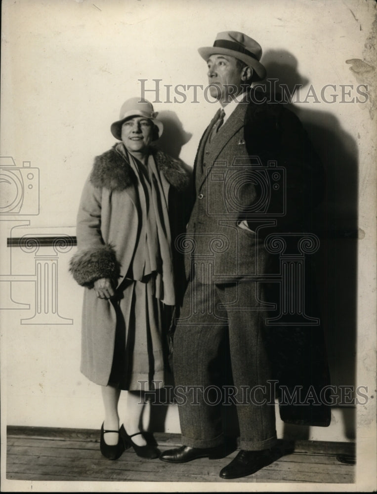 1929 Press Photo New York Mr. &amp; Mrs. Vanni Marvous aboard S.S. Leviathan NYC- Historic Images