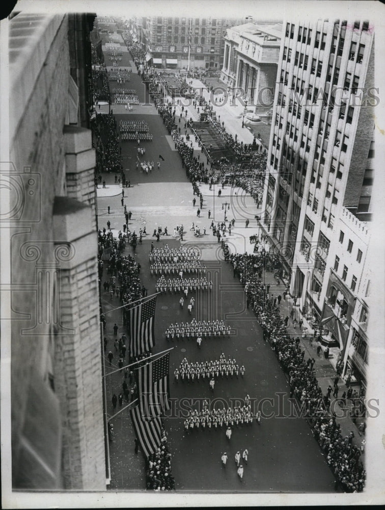 1934 Press Photo Navy Takes Over Fifth Avenue NYC - neny16447