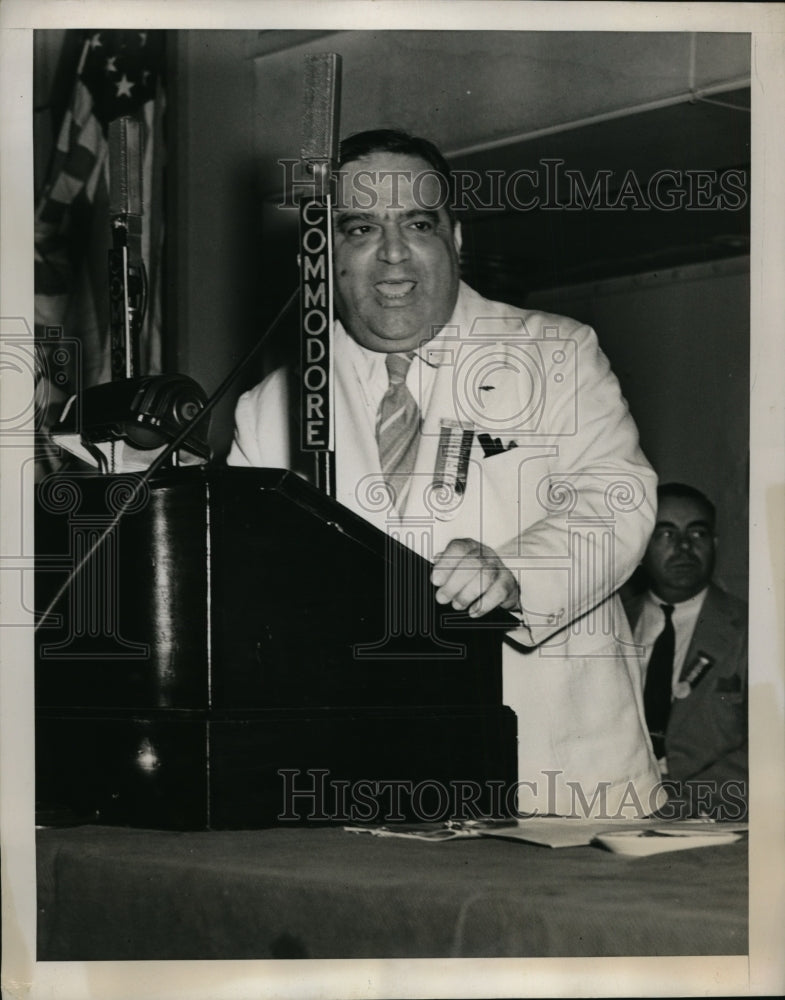 1939 Press Photo New York 76th Convention of NYs AFL with Mayor LaGuardia in NYC