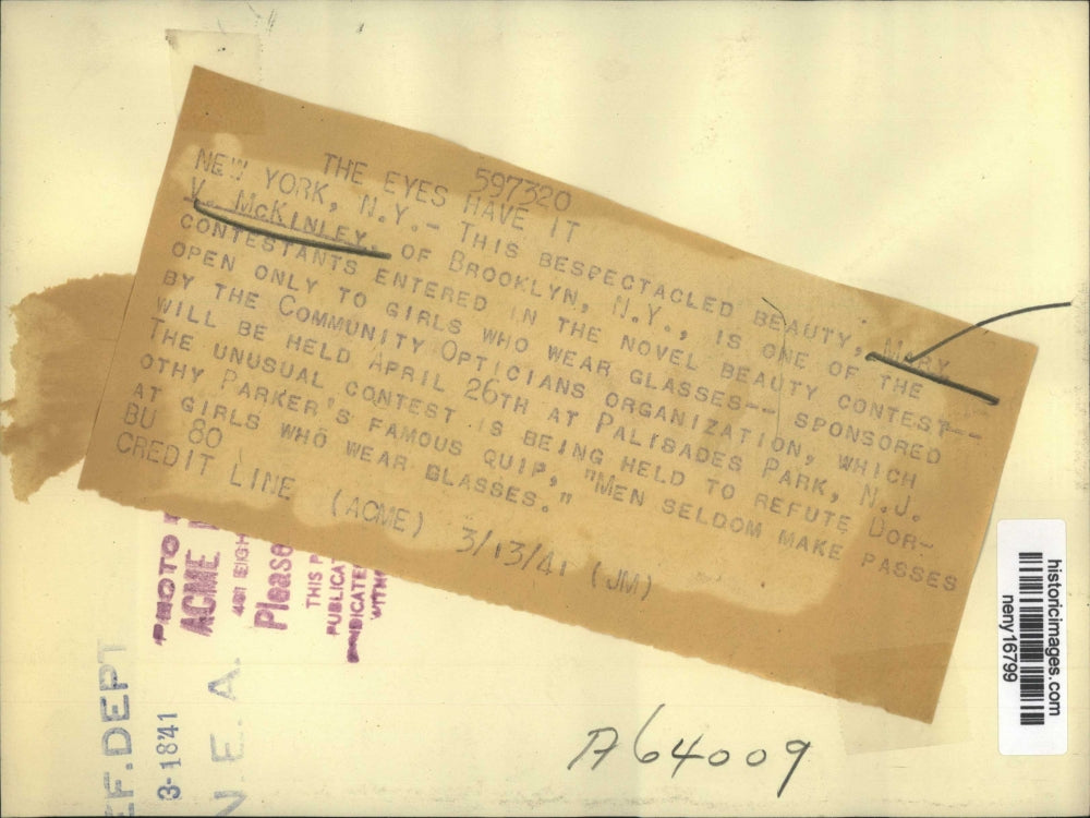 1941 Press Photo New York Mary V. McKinley of N.Y. in Novel Beauty Contest NYC.