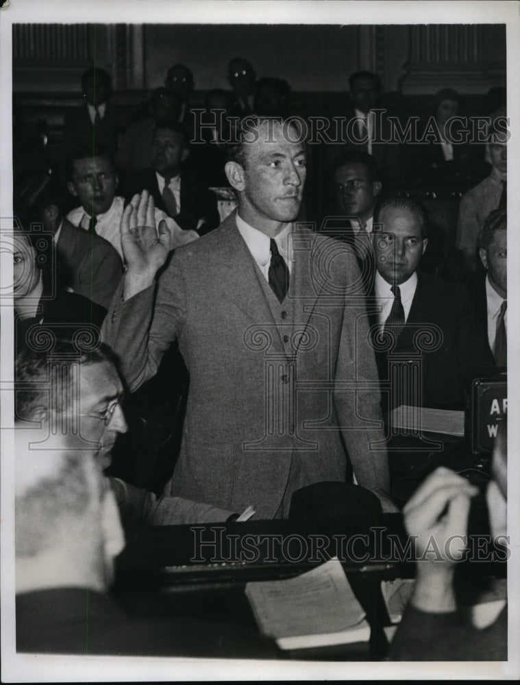 1934 Press Photo NEW YORK QUARTERMASTER TESTIFIES AT MORRO CASTLE PROBE- Historic Images