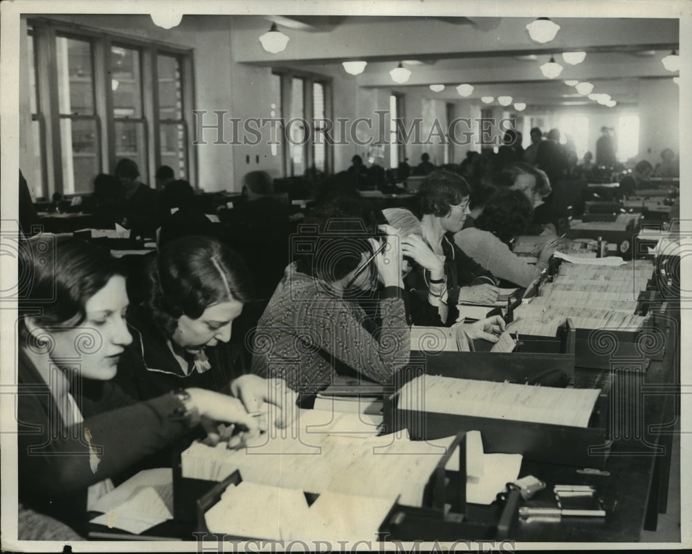 1931 Press Photo New York Unemployment Relief Committee Main Office NYC