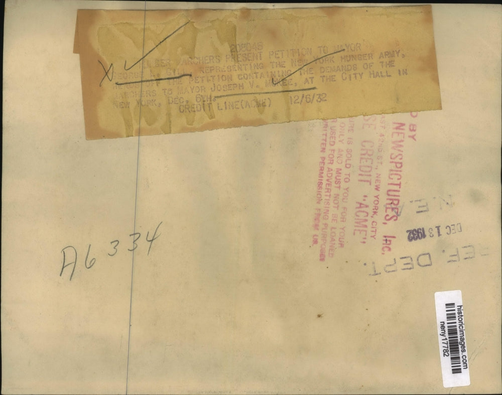 1932 Press Photo NEW YORK UNKNOWN GROUP OF MEN NYC - neny17782