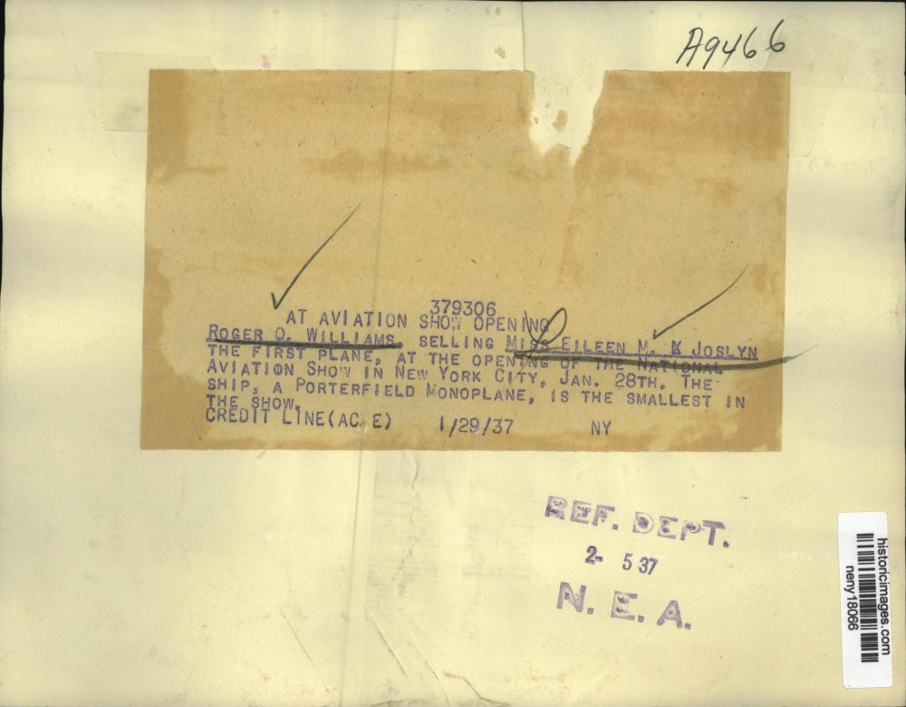 1937 Press Photo NEW YORK AT AVIATION SHOW OPENING - neny18066