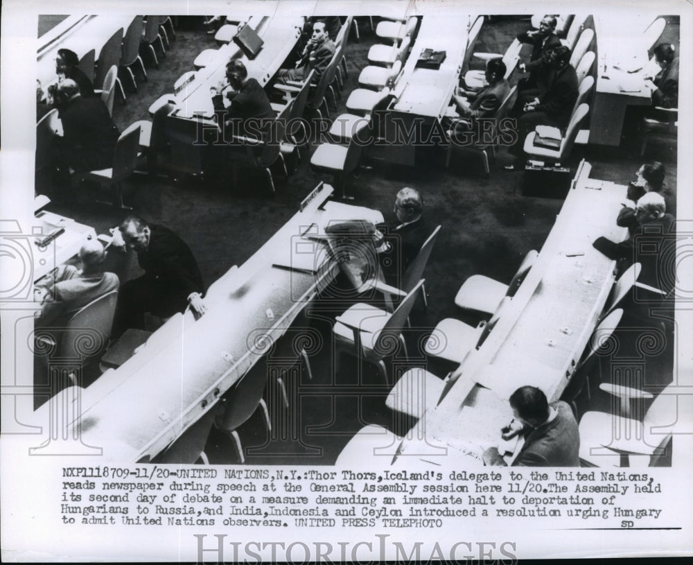 1956 Press Photo NEW YORK SPEECH AT GENERAL ASSEMBLY SESSION NYC - neny18335