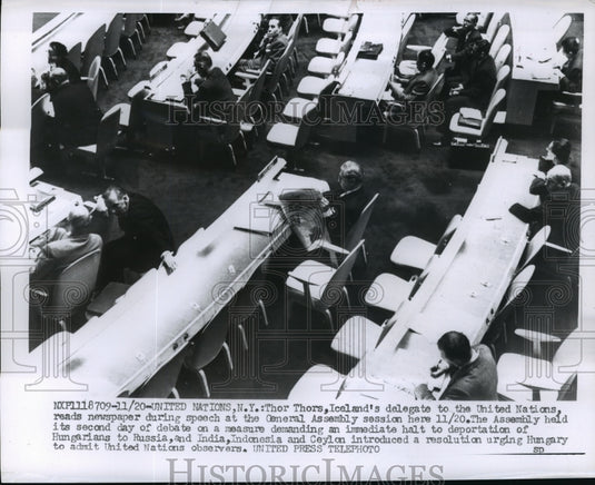 1956 Press Photo NEW YORK SPEECH AT GENERAL ASSEMBLY SESSION NYC - neny18335