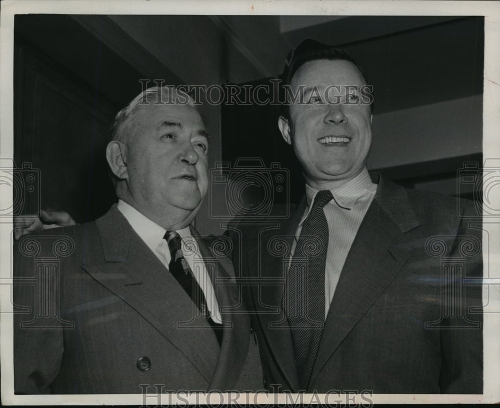 1952 Press Photo New York CIO Leaders Allen Haywood and Walter Reuther NYC