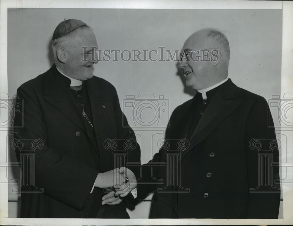 1947 Press Photo New York Francis Cardinal Spellman & Cardinal Gerlierr in NC