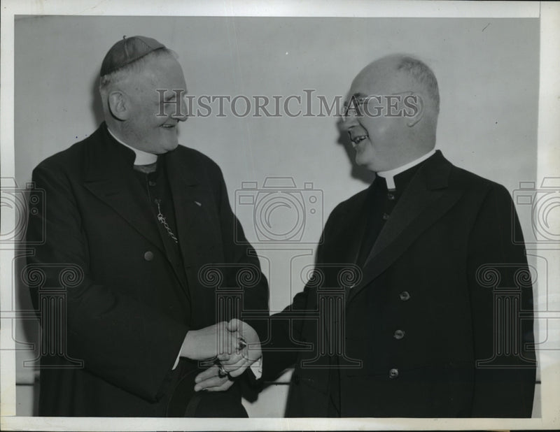 Load image into Gallery viewer, 1947 Press Photo New York Francis Cardinal Spellman &amp; Cardinal Gerlierr in NC
