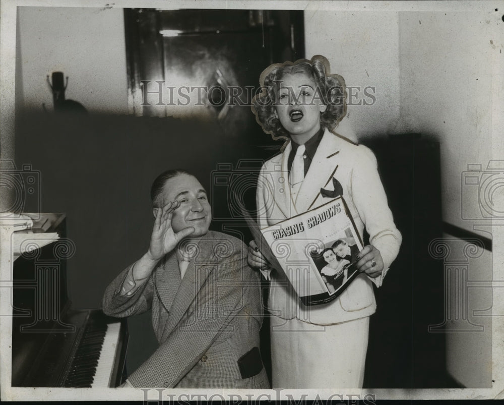 1935 Press Photo New York Joan Abbott and Abner Scher Singing NYC - neny18812