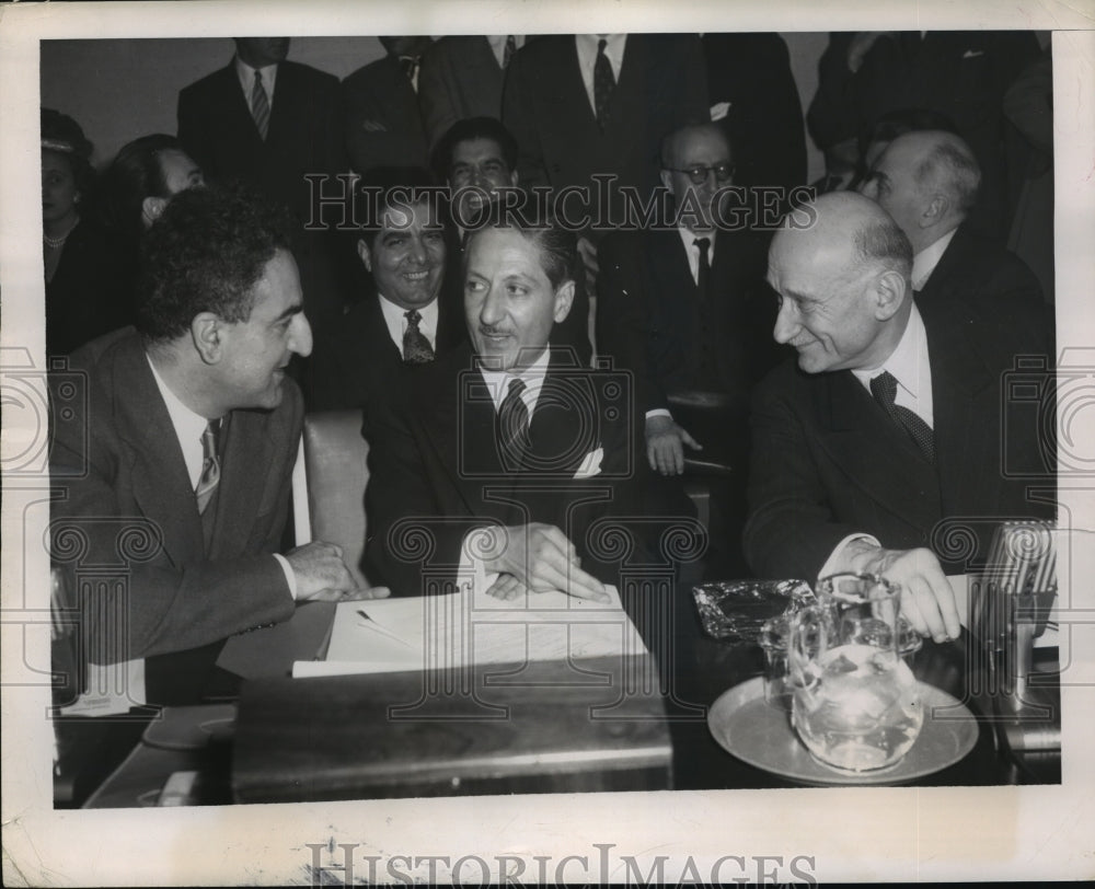 1949 Press Photo New York UN chairman Charles Malik, N Entezam in NYC