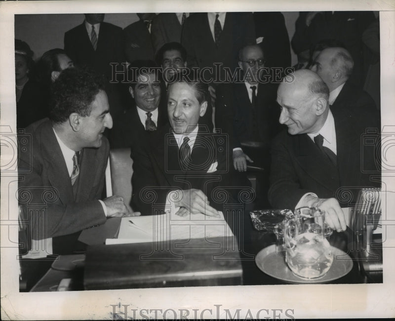 Load image into Gallery viewer, 1949 Press Photo New York UN chairman Charles Malik, N Entezam in NYC
