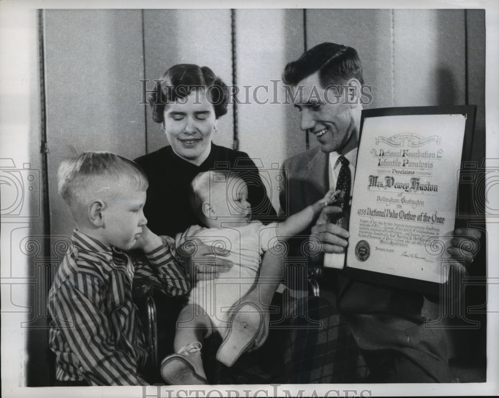 1958 Press Photo New York Mrs Huston Named Polio Mother of the Year NYC- Historic Images