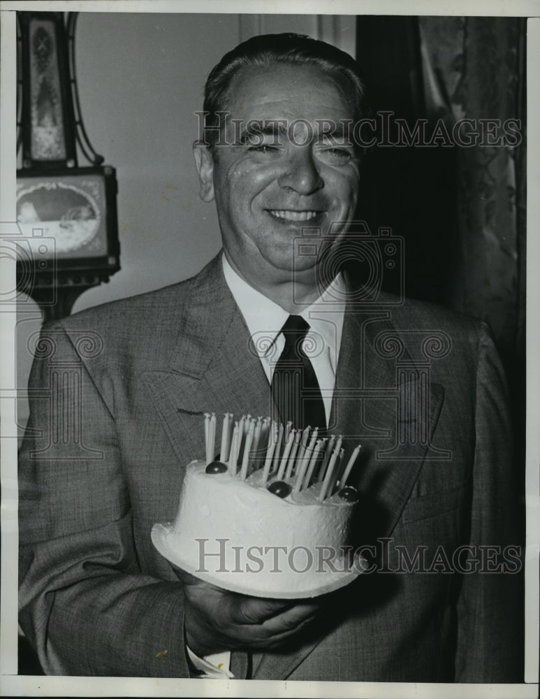 1949 Press Photo New York Mayor William O' Dwyer 59 Birthday No Re-election NYC