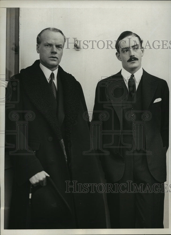 1933 Press Photo New York Duke of Sutherland, Earl of Warwick arrive NYC- Historic Images